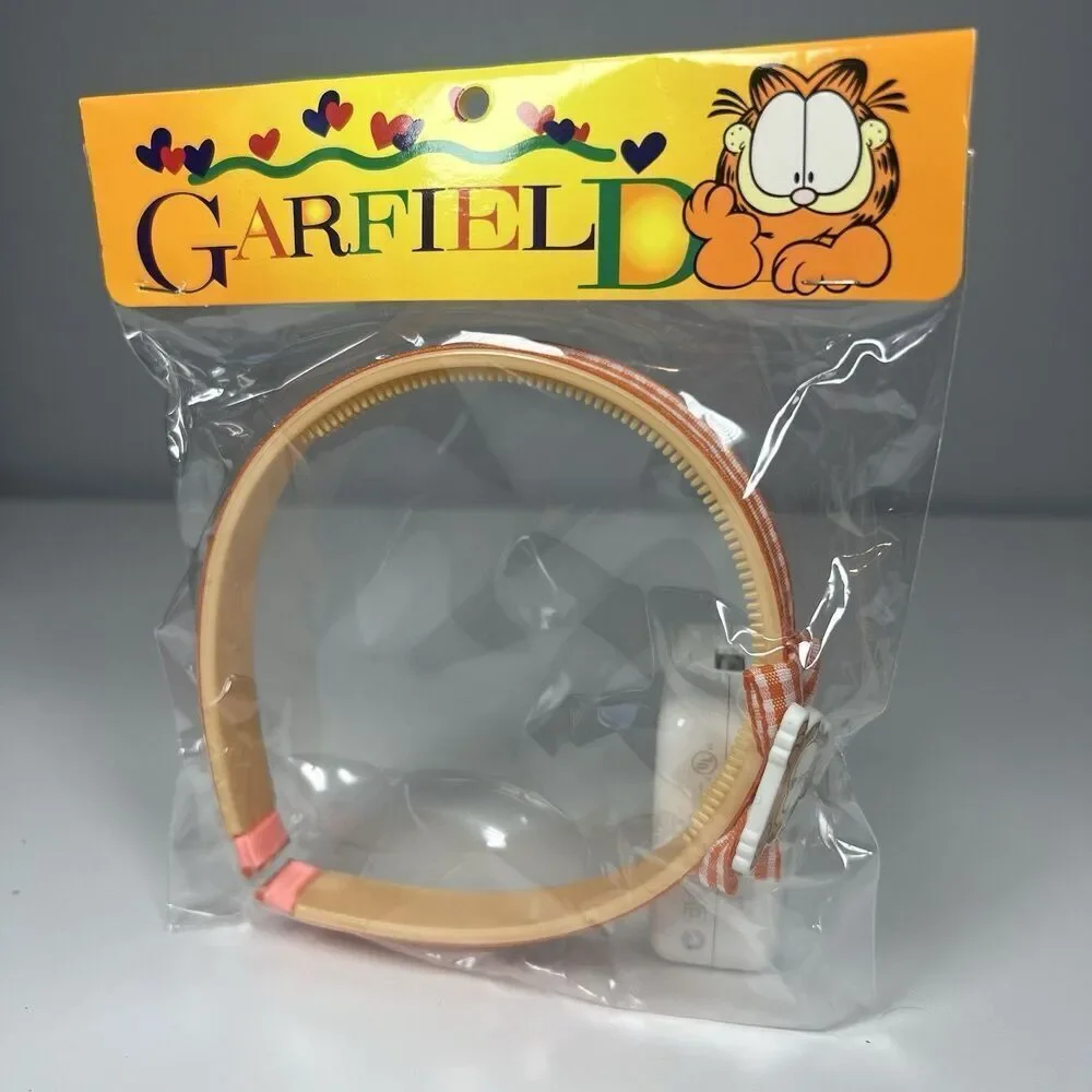 New GARFIELD Vintage Orange Gingham Headband JIM DAVIS Cat